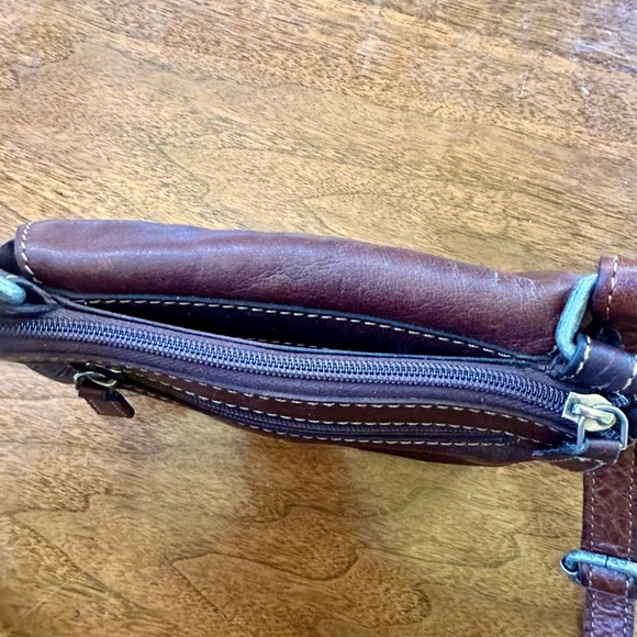 Jack Georges “The Voyager Mini Leather Crossbody” 5” X 7” X 1.25” Dark Brown EUC - Picture 8 of 16